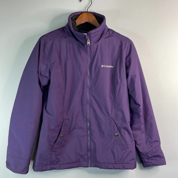 COLUMBIA OmniShield Fitted Ski Jacket Purple Fleece Lined Lightweight Pockets M - Picture 11 of 11